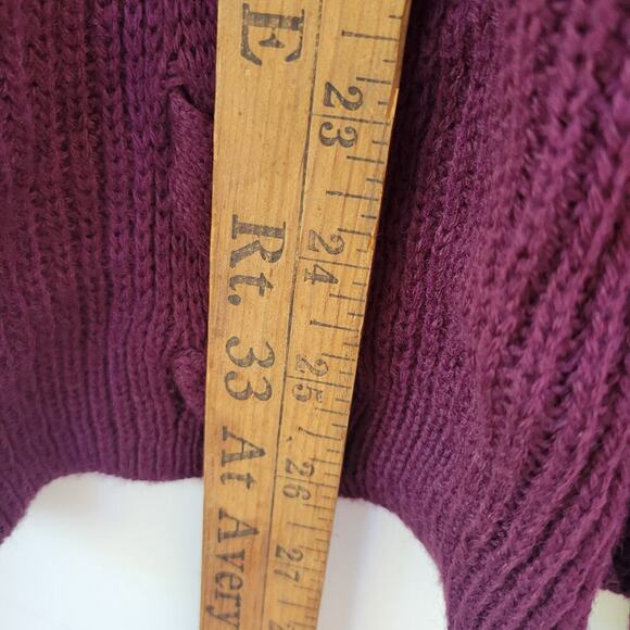 Hippie Rose Juniors Open-Front Lace-Up Cardigan in Artisan Wine, Size L - Picture 5 of 10